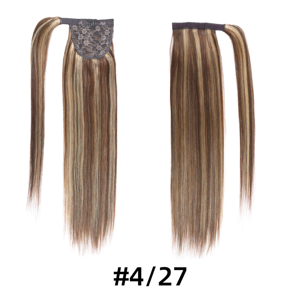 Extensiones de pelo tipo coleta 25 Extensiones de pelo en coleta, 100 % cabello humano - 010